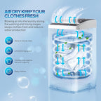 ROVSUN 25LBS Portable Washing Machine, Full-Automatic Electric Laundry Machine with Stainless Steel Drum, Compact Washer and Spin Dryer Combo with Drain Pump for Home, Apartment, Light Grey