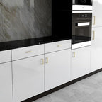 10 Pack Champagne Cabinet Handles 3 Inch Hole to Hole Square Drawer Pulls Cupboard Handles Champagne Bronze Handled for Cabinets Modern Stainless Steel Kitchen Hardware