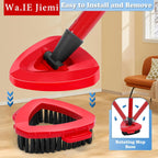 4 Packs Spin Mop Replacement Heads Compatible with Oceda EasyWring 1-Tank System,4-Section Rotatable Mop Handle 30-58in ,Mop Scrub Brush and Base Combo Set,Mop Refills Easy to Replace and Cleaning