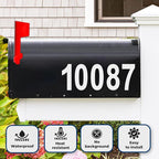 Mailbox Numbers Sticker - Reflective, Self Adhesive Numbers for Outside, Durable & Easy to Apply (White, 4" x 2, 2" x 1)
