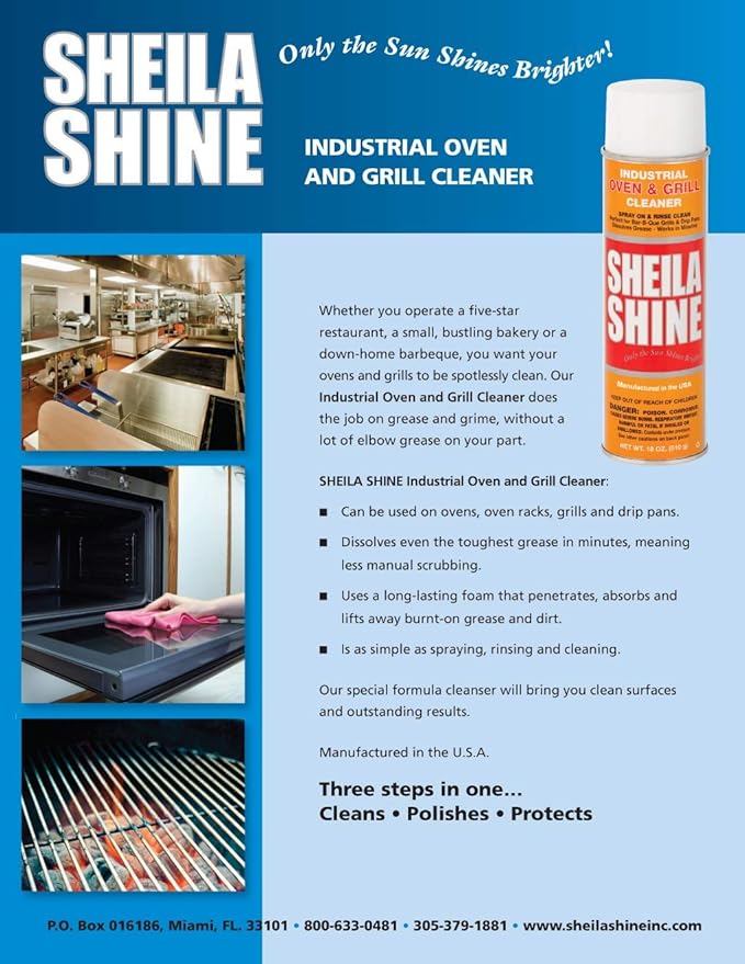 Sheila Shine Oven Cleaner Spray | Lifts Away Burnt-On Grease and Dirt | Less Manual Scrubbing Needed | Can be Used on Many Different Appliances | Longer Lasting Results