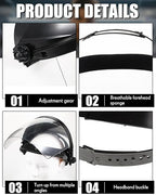 12 Pack Safety Face Shield for Grinding and Cutting, Full Impact Resistant Face Shield Mask for Work Chemical Woodworking (Black)