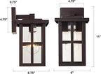 MICSIU Oil Rubbed Bronze Exterior Lights Wall Mount, Waterproof Clear Glass Outdoor Wall Lantern, 11 Inch Outdoor Wall Lights for House, Garage, Porch, Balcony