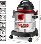 Shop-Vac 5 Gallon 4.5 Peak HP Wet/Dry Vacuum, Stainless Steel Tank, Portable Shop Vacuum with Attachments for Jobsite, Garage & Workshop. 5989300