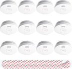 SITERLINK Smoke Detectors 10 Year Battery Operated,UL217-9th Listed Smoke Alarm with Test-Silence Button,Photoelectric Sensor Fire Alarms Smoke Detectors with LED Lights for Home, GS525A (12 Pack)