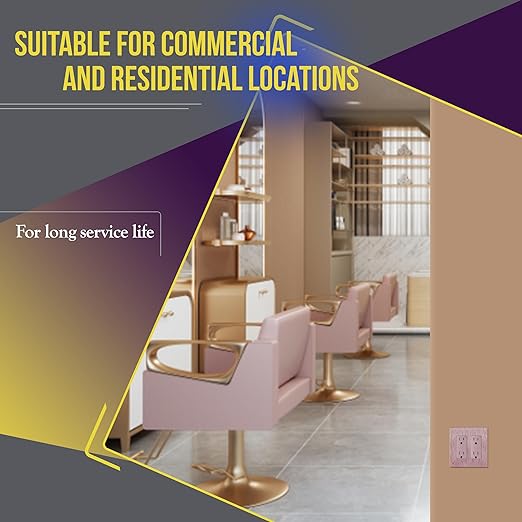 ENERLITES, Rose Gold Elite Series Decorator Receptacle Outlet Child Safe Tamper-Resistant, Self-Grounding, 2-Pole, Residential Grade, 15A 125V, UL Listed, 61501-TR-RG