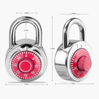 Combination Padlock 48 Pack, Fixed Dial Combination Padlock with Different Combinations, 2 in. Wide. Red Turntable, Lock for Gym & Locker, School, Toolbox, and More