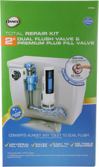 Danco HYR460 HyrdroRight Water-Saving Toilet Tank Repair Kit with Dual Flush Valve, Includes Dual Push Btton Handle in Chrome (Pack of 4)