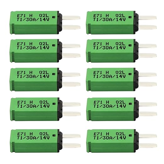 Automatic Reset ATM Mini Circuit Breaker Car Protector Blade Fuses Assortment Kit 10pcs DC 14V E71 T1 30 Amp