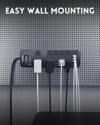 Surge Protector Power Strip 25FT, PLUGTUL Surge Protector with 10 Outlets - Spacious Design for Large Plugs, Flat Plug, 20W USB C Charging for Home, Office, ETL Listed, 2040J