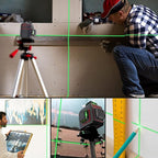 Self Leveling Laser Level 3x360° 3D Cross Line Rotary Lasers Green Beam, Pulse Mode Battery Indicator, USB Type-C Charging, 360° Adjustable Liftable Magnetic Base, Li-ion Battery