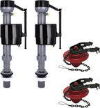 Toilet Tank Replacement Kit 2-Pack - Complete Parts: Universal Toilet Fill Valve and 2" Toilet Flapper Repair Kit - Toilet Flush Repair Kit - Efficient Flush System - 7.8Lx5.9Wx5.5H in