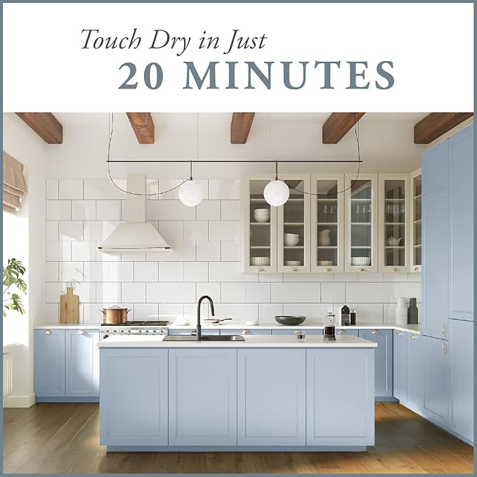 AMY HOWARD AT HOME Chalk-Based One Step Paint for Furniture, Cabinetry, Decor, Finish, and More | No Stripping, Sanding, or Priming | Ultra-Light Base | 16 Ounce | Ambala Blue