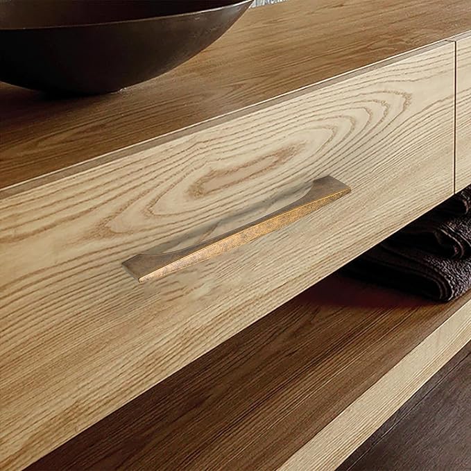 Asidrama 10 Pack 5 Inch(128mm) Antique Brass Kitchen Cabinet Handles, Cabinet Pulls Kitchen Cabinet Hardware for Cupboard Drawer Pulls