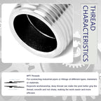 ChillWaves 304 Stainless Steel Pipe Fitting, Hex Nipple 1/2" NPT Male x 1/2" NPT Male Thread Adapter(6-PACK)