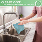 SINLAND Microfiber Dish Cloth for Washing Dishes Rags Best Kitchen Washcloth Cleaning Cloths with Poly Scour Side Popcorn Texture 5 Color Assorted 12Inchx12Inch 10 Pack