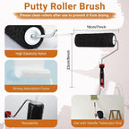 DEKEones Drywall Skimming Tools Set with 10”24”32” Skimming Blades, a Paint Roller, a Extension Pole and 3 Kinds of Putty Knife Tools for Smoothing Wall and Ceiling