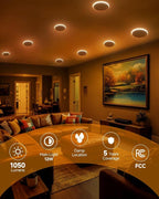 Ensenior 24 Pack 6 Inch LED Recessed Ceiling Light with Night Light, Dimmable, 2700K-5000K 5CCT, 1050LM 12W 120V, High Brightness Canless Wafer Downlight - FCC