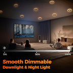 48 Pack Black 6 Inch Led Recessed Lights with Night Light, Canless Ultra Thin Wafer Soffit Recessed Lighting Downlight, Dimmable & 5 Color Temperature Selectable, 12W, ETL