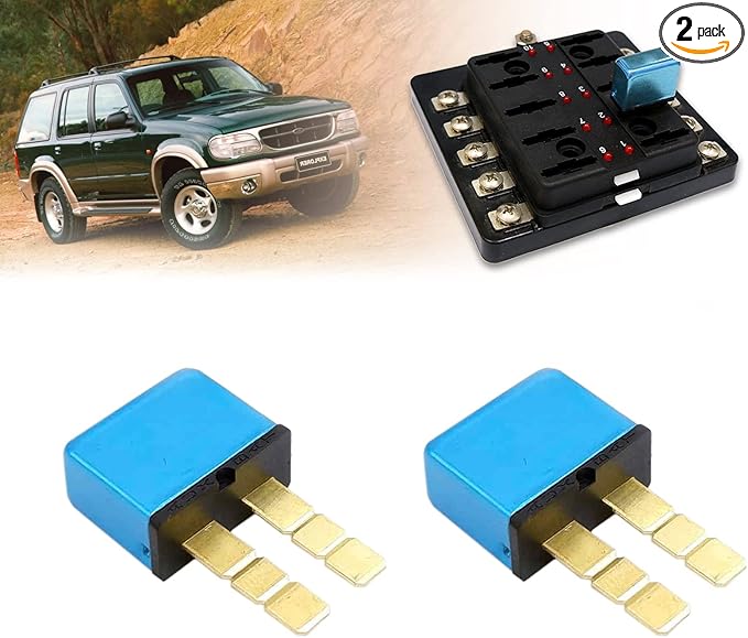 15A, Circuit Breaker T1Thermal Reset, Plug In Mounting, ATC,ATO Blade Type Terminal Connection (2 pcs)