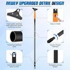 Razor Blade Floor Scraper with Long Handle, 4 Inch Floor Scraper Tools Heavy Duty with 10PCS Extra Metal Blades,Paint Scrapers for Cleaning Wall Glass Floor Paint Gum Stains Stickers Linoleum