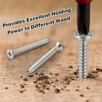 100 PCS #8X1-1/2(1.5 inch) Stainless Steel Phillips Flat Head Wood Screws,Stainless Steel 18-8 A2(304) Screw,Home Screw Kit by QISHENG