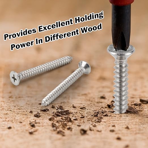 Black Oxide 50 PCS #14X2 Stainless Steel Phillips Flat Head Wood Screws,Stainless Steel 18-8 A2(304) Screw,Home Screw Kit by QISHENG