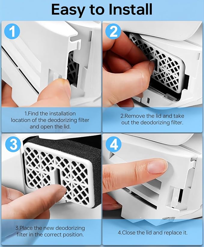 THU6474 Deodorizer Filter for TOTO Washlet THU6474-01, THU6072, Compatible with S500E/S550E/K300/C2/C5/SW3074/SW3054T40/SW3056T40, Bathroom Toilet Carbon Catalyst Air Filter Replacement, 2 Pack