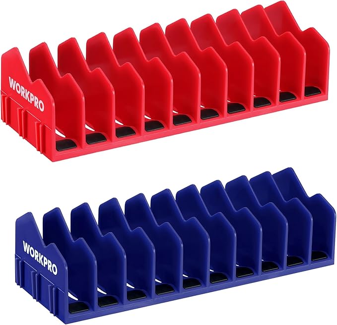 WORKPRO 2-Pack Plier Organizer Rack, Pliers Holder and Cutter Organizers with Non-Slip Rubber Base, 20-Slot Tool Box Organizer, Tool Drawer Organizer, Tool Storage, Plier Rack (Pliers Not Included)