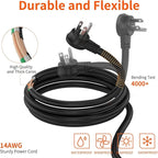 Heavy Duty Surge Protector 8 Outlet Long Power Strip Extension Cord Wide Spaced and Wall Mount Metal Powerstrip for Home Office Workshop Garage (10FT)