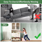 Ezprotekt 2.5" Felt Furniture Movers Sliders for Hardwood Floors, 24 Pcs Reusable Round Felt Furniture Moving Pads for Sofa Desk Couch Cabinet, Furniture Glides Easily and Quickly (Black)