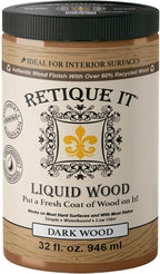 Retique It New and Improved Formula Liquid Wood Coatings - Stainable Primer - Paint It Then Stain it (Dark Wood, Large)