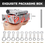 DISEN 10-Piece Metric Torque Wrench Adapter Set (10-19mm) - Chrome Vanadium Steel, 3/8-inch Square Drive Torque Adapter, Extension Rod Repair Tool, Color Box Packaging