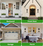 tewei 25'' Large Outdoor Wall Light, Porch Light Outdoor Wall Sconce Lantern, 4-Light Modern Black Exterior Lighting Fixture Wall Mount, Outside Light for House Garage, 1-Pack