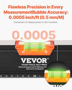 VEVOR 6-Piece Torpedo Level, 78/48/32/24/16/10 Inch All Magnetic Levels Set, Bubble Vials Ruler for 45/90/180 Degree, Aluminum Alloy Magnetic Box Leveler Tool, Shock-Resistance, SAE and Metric Scale