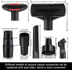 12Pcs Universal Vacuum Attachment Professional Shop Vac Accessories Wet Dry Vacuum Hose Adapter with Hair Brush Extension Wand Flexible Crevice Tool fit 2 1/2" to 1 1/4" and 1 7/8" to 1" Vacuum Hose