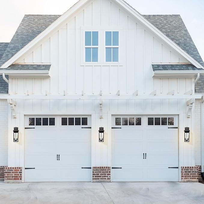 Darkaway Outdoor Wall Lights, Exterior Lighting Fixtures Wall Mount Porch Lights Waterproof Outdoor Sconce with Water Ripple Glass E12 Socket for House Patio Hallway Garage