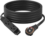 DEWENWILS 25FT Flat Plug Extension Cord, 360° Rotating Plug, 3 Prong Ultra Thin Power Strip, 13A/125V/1625W, 16 Awg Grounded Flat Power Cable for Indoor Narrow Space, SPT-3, ETL Listed, Black