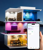 Recessed Lighting 6 Inch with App & Voice Control, 1200LM RGBCW Smart Ceiling Light Work with Alexa & Google, Dimmable LED Recessed Lighting 6 Inch with Timer Music Sync Can Lights, 6 Pack