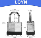 Padlocks with Same Key, LQYN 48 Pcs Laminated Keyed Padlock (1-9/16", 40mm), Keyed Alike Locks, Normal Shackle, for Storage Locker, Hasp Latch, Toolbox, Sheds