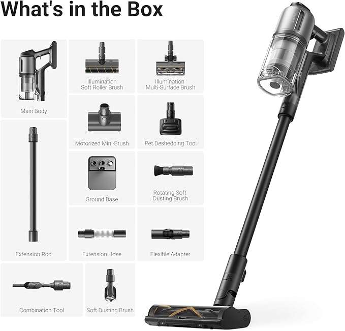 DREAME Z30 Cordless Vacuum Cleaner, Smart Stick Vacuum for Multi-Surface Cleaning, 310AW Suction with Dual Brushes, Pet Deshedding Tool, Long Runtime, Ideal for Hard Floor