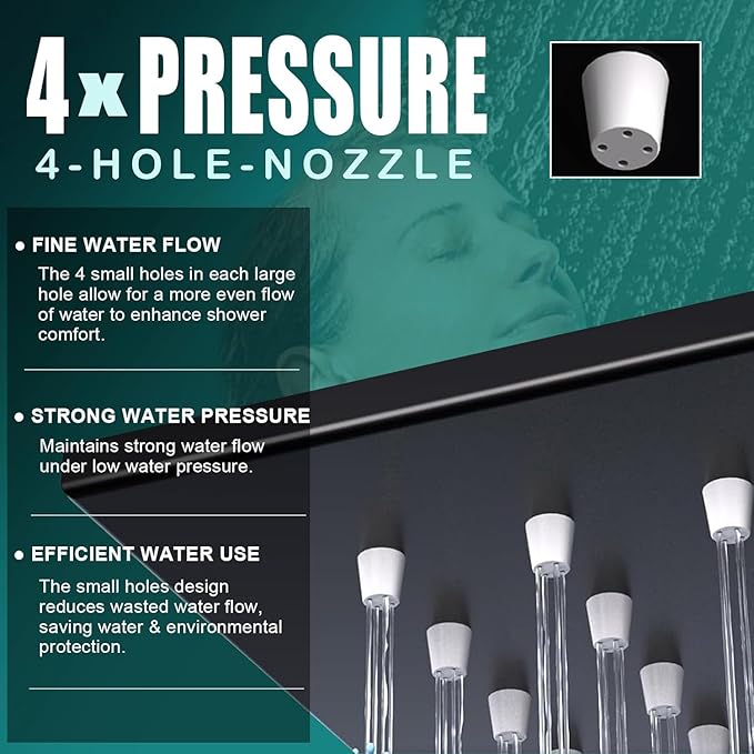 Enga Shower System Dual Shower Heads with 10+6" Dual Rain Shower Head with Handheld Spray for Two People, Wall Mount Shower Faucet Set with Valve Kit, Matte Black