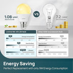 Linkind A19 LED Light Bulbs Dimmable, 60W Equivalent, Energy Efficient 9W, 3000K Warm White, 800 Lumens, E26 Standard Base, 120V, Lighting for Bedroom Living Room Home Office, 6 Packs