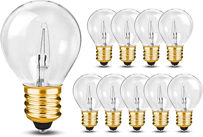 OHLECTRIC S11 Incandescent Glass Bulbs with E17 Base | 40W Dimmable Light Bulb | 2700K, 370 Lumens - Great for Outdoor Use | Warm White, 10-Pack