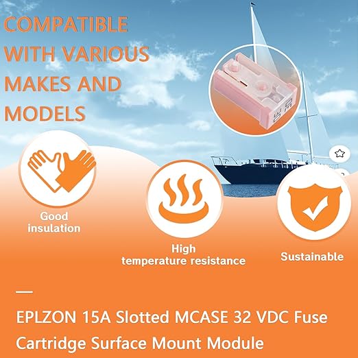 30A 32V Mini Slotted Automotive MCASE Shaped Cartridge Fuse Kit(Pack of 10pcs,30A)