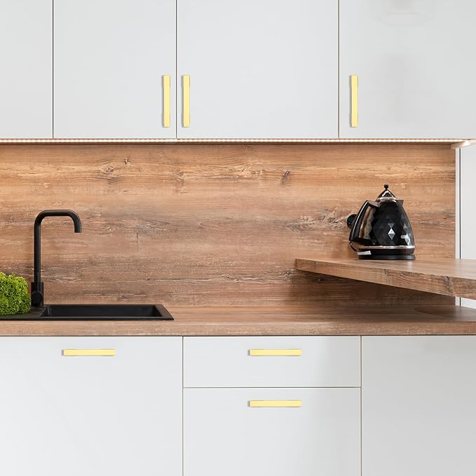 COTYKILEY 10 Pack 3.75 Inch(96mm) Brushed Gold Cabinet Handles Gold Kitchen Cabinet Pulls Cabinet Door Handles Kitchen Cabinet Hardware