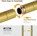 H6 Wall Mounted Closet System, Industrial Pipe Clothes Rack Clothing Racks with 6 Telescopic Rods & 3 Fixing Rods & 9 Shelves, Heavy Duty Closet Organizers and Storage in Wardrobe Closet (Gold)