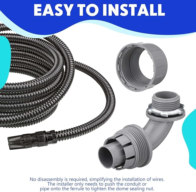 Liquid Tight Connector 3/4 Inch 90 Degree Non Metallic Flex Electrical Conduit Fittings, Electrical Conduit Connector Fitting for PVC Pipe Cable Home Kitchen (25 Pcs)