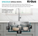 Kraus KHU111-25 Standart PRO 16 Gauge Undermount Single Bowl Stainless Steel Kitchen Sink, 25 Inch