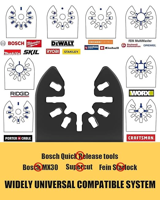 50pcs Oscillating Saw Blades, 2023 Upgrade Efficient Oscillating Tool Blades, Long Lifetime, Quick Release Multi Tool Blades Kits for Plastics, Universal Multitool Blades Wood Fit Almost All Model